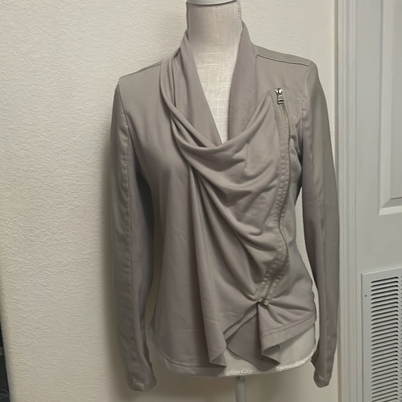 Cavalini Jackets & Blazers - Vegan leather jacket soft waterfall collar asymmetrical zip Cavalini woman’s Med